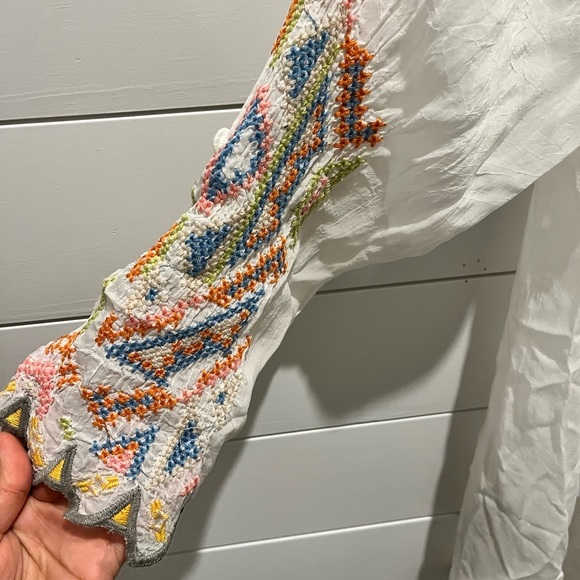 Johnny Was Festival Long-Sleeve Embroidered Georgette Tunic - Picture 12 of 14